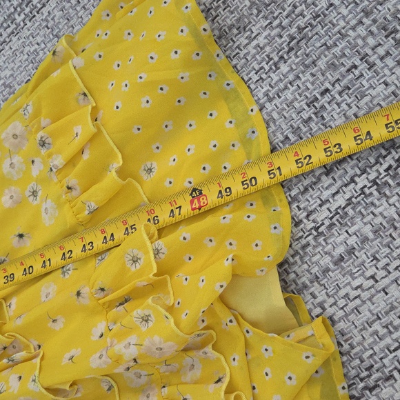 Floral Maxi Dress High Neckline Romantic Boho Tiered Ruffle - Picture 11 of 17